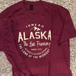Juneau, Alaska Maroon Heavy Cotton T-Shirt